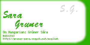 sara gruner business card